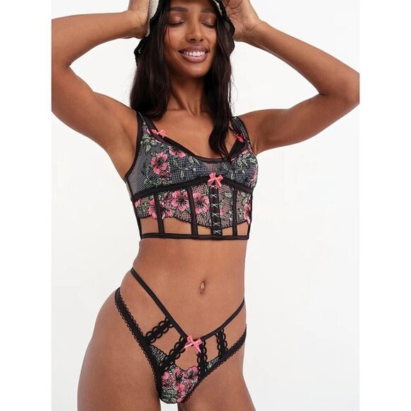 NWT For Love & Lemons Penelope floral embroidery bustier, XXS - Picture 4 of 14